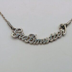 925 Silver Grandmother in German Script Necklace